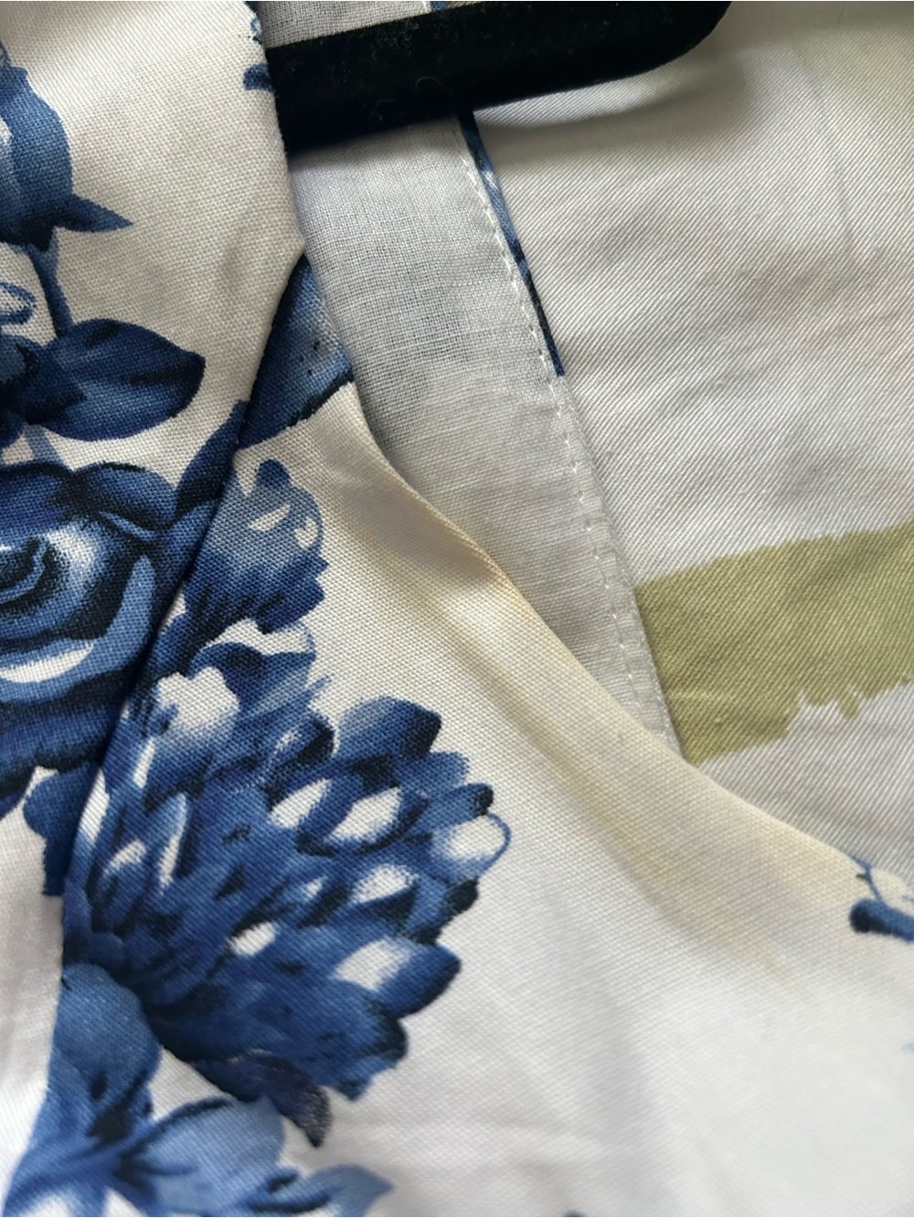 Blue Floral Midi Dress with Waist Tie - Picture 7 of 7